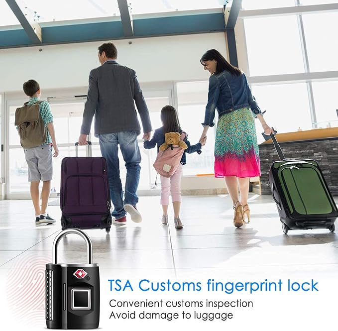 Fingerprint Lock, TSA Approved Smart Digital Locker Lock for Gym, Luggage, Travel, House Door, Suitcase, Backpack, School, Bike,Office, Keyless