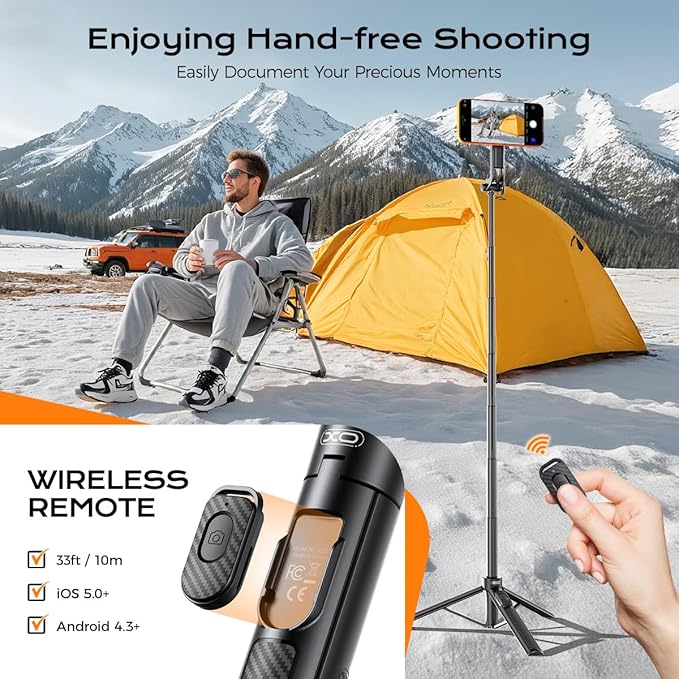 2025 Upgraded Magnetic Phone Tripod,51" Adjustable and Foldable Selfie Stick Tripod for iPhone with Remote,Strong Magnet Selfie Stick Stand for Traveling, Recording,Taking Selfies and Live Streaming