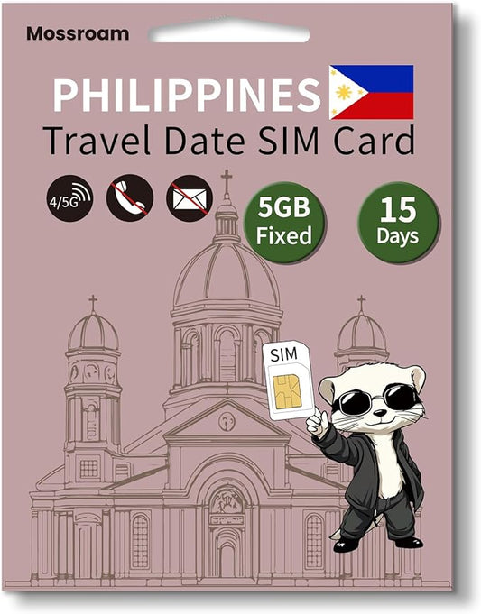 3-in-1 SIM Card for The Philippines– Prepaid Data Plans | Fixed Data 5GB,15 Days | Unlimited 4/5G Speed Internet