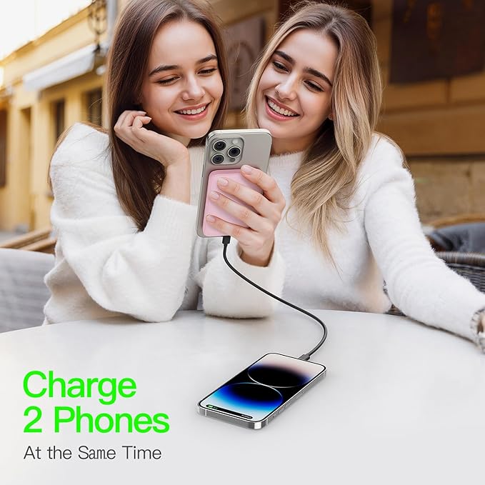 2025 Magnetic 15W Power Bank for iPhone,5000mAh Magsafe Battery Pack with 20w Fast Charging,Slim Magsafe Power Bank in&Out,with LED Display,Wireless Portable Charger for iPhone 16/15/14/13/12 Series