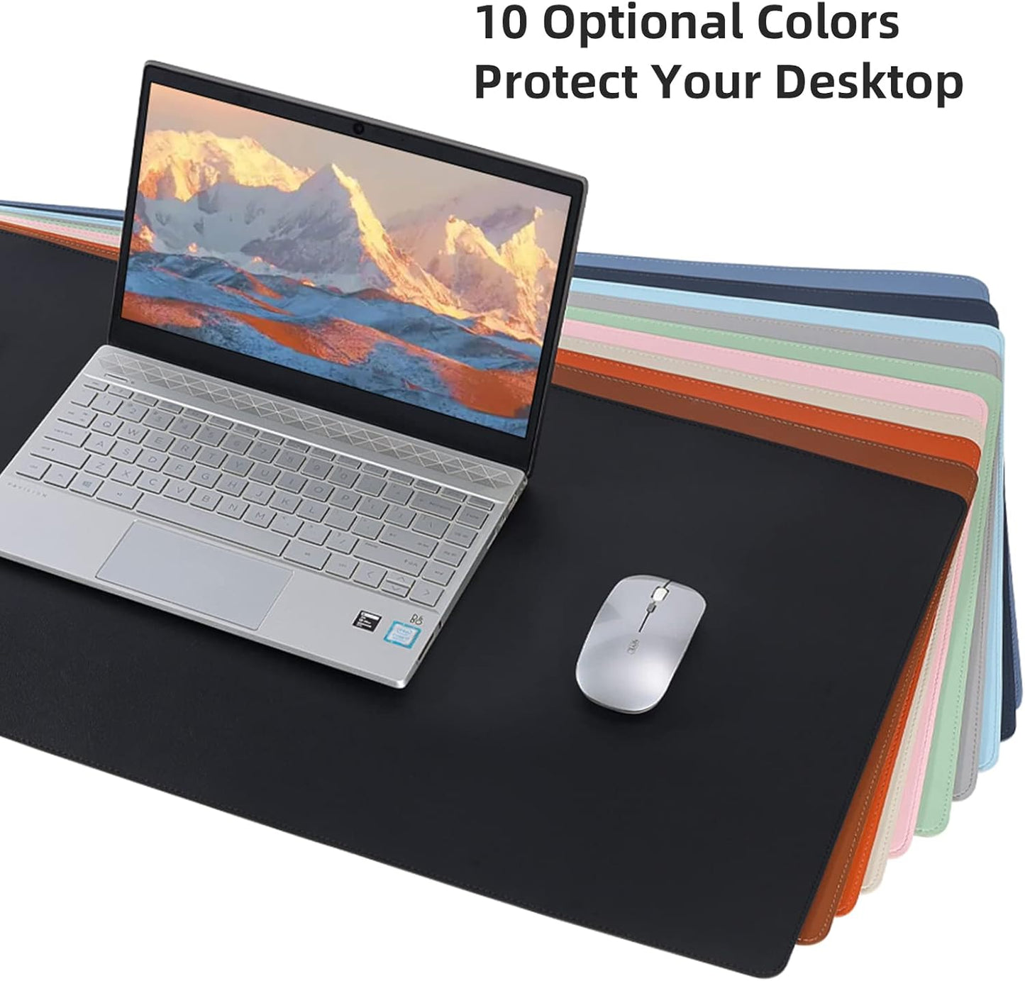 PU Leather Desk Pad Blotter,Light Pink Waterproof Office Desktop Mat for Women,36x17in Non-Slip Large Mouse Pad Writing Protector