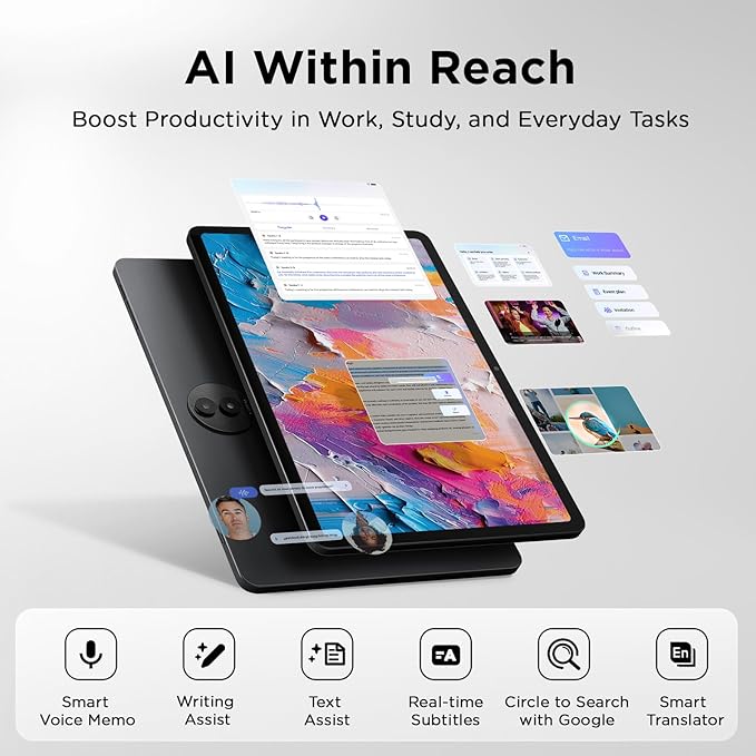 TCL NXTPAPER 11 Plus Android Tablet, 11.5" 120Hz 2.2K Drawing Pad & Digital Notebook, Stylus Included, NXTPAPER 4.0 Display, AI Tools, 8+8GB RAM, 256GB Storage, 8000mAh Battery, Onyx Black