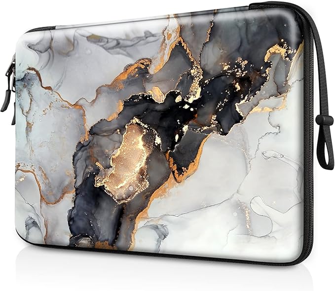 FINPAC Hard Laptop Sleeve Case for 13 inch MacBook Air M4 M3 M2 M1 2025 2024, 14 inch MacBook Pro M4/M3/M2/M1 A2918 A2992 A2779 A2442, Waterproof Case for Dell, Surface Laptop, HP, Acer, Cloudy Marble