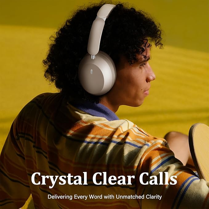 Wentronic Y04 Bluetooth Headphones Active Noise Cancelling Wireless Over Ear Headsets 48 Hours Playtime High Sound Quality Foldable Earphones with Soft Ear Cushion for Travel - Starlight