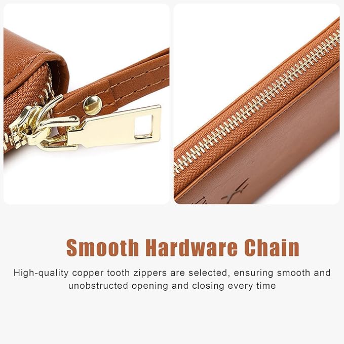 Multi-Function RFID Travel Passport Wallet with Phone Pocket - Ultimate Passport Holder for Women & Men | Holds Phones, Passports, Cash, Cards & Boarding Passes (Brown)