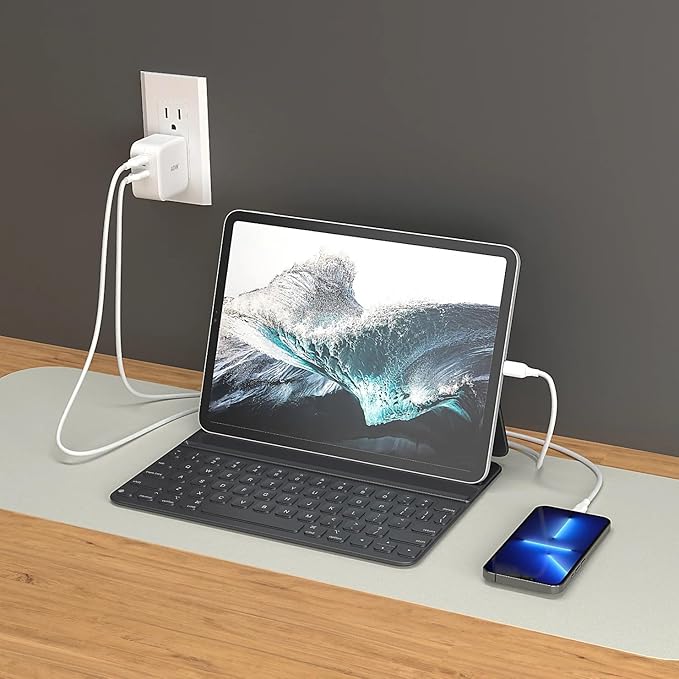 j5create PD 40W Dual Port USB C Wall Charger - Fast Charging for iPhone 15, 15 Plus, 15 Pro, 15 Pro Max, 14, 13, 12, 11, Galaxy S23, S22, S21, iPad, AirPods & More (JUP2440)