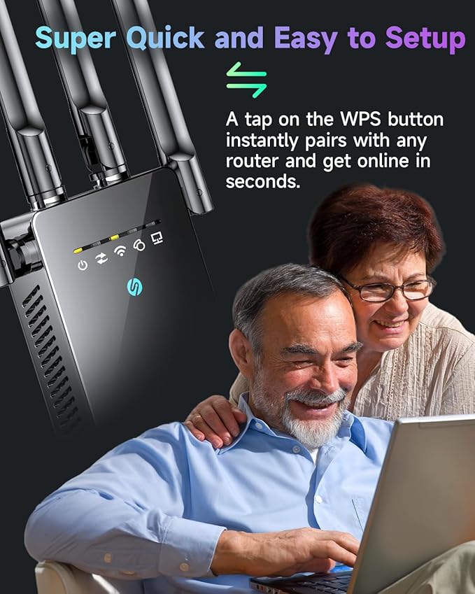 2026 WiFi Extender Signal Booster, Internet WiFi Booster Cover up to 14770 sq.ft for Home, New Gen 6X Faster Wireless WiFi Repeater w/Ethernet Port, Easy Setup WiFi Range Extender Works with Router