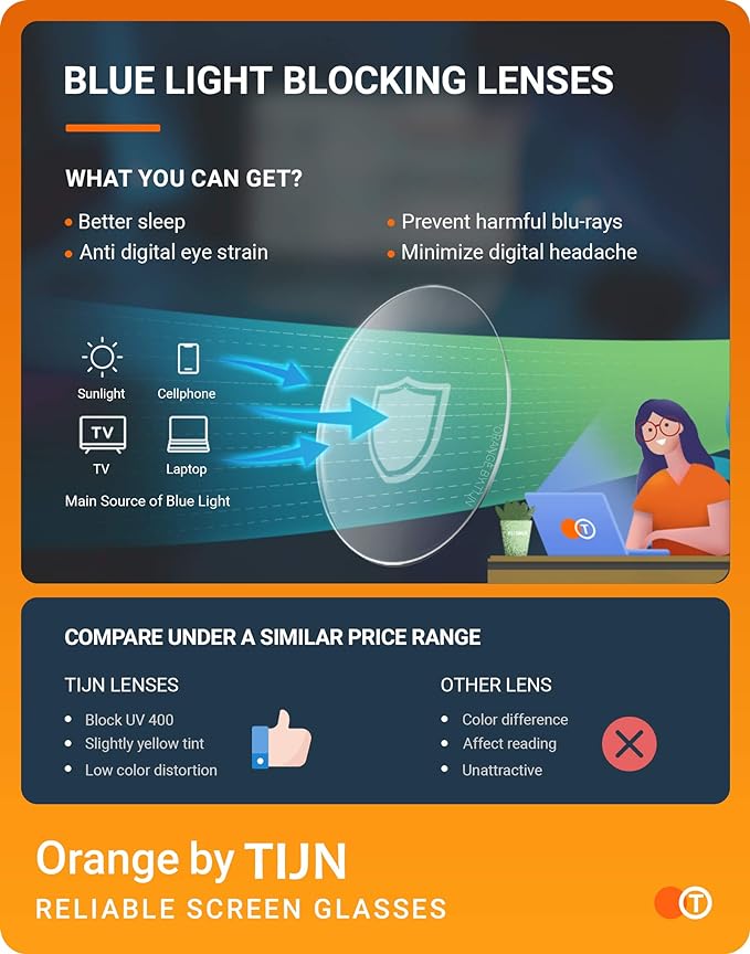 TIJN Gaming Glasses Blue Light Blocking Glasses for Women Men Nerd Eyeglasses Anti Eyestrain Anti UV Glare (Transparent(Gaming Glasses))