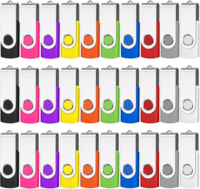 Aretop 1GB Bulk Flash Drives 100 Pack, Premium USB 2.0 Flash Drive Bulk Thumb Drives (1GB 100 Pack, Mix Color)