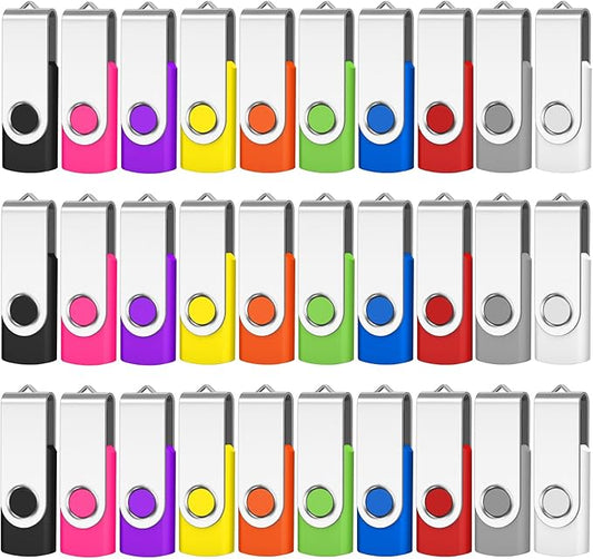 AreTop Bulk USB Flash Drives 4GB 50 Pack, USB 2.0 Pendrive Bulk USB Drive Memory Stick Flash Drive Pack Thumb Drives (50 PCS 4GB, 10 Mix-Colors)
