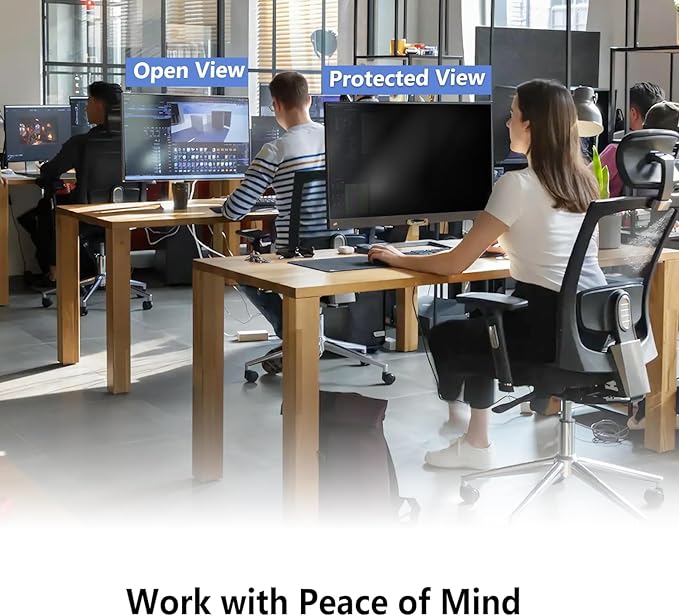 2 Pack Computer Privacy Screen Shield Compatible for 21.5/22 Inch 16:9 Widescreen Desktop Monitor - Anti Glare & Blue Light Filter - Hanging Design for Easy On/Off