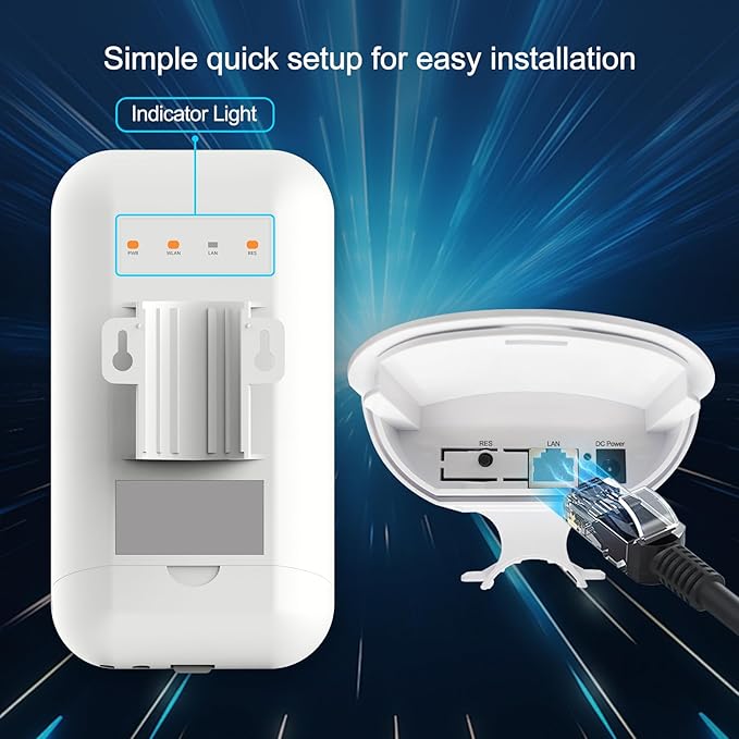 2025 Outdoor WiFi Extender，IP65 Weatherproof，WiFi Booster and Signal Amplifier，Outdoor WiFi Extender for Farm，Courtyard，Factory，Campsite