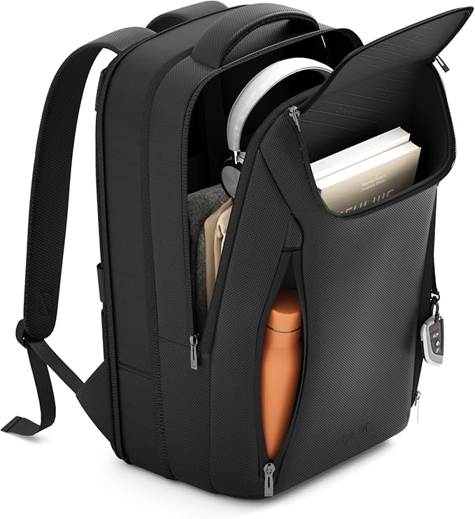 Expandable Travel Backpack, Business Laptop Backpack,Commute Backpack with USB Charging Port fit 15.6 Inch Laptop (Black-Expandable, M for 15.6 - Inch Laptop/ce)