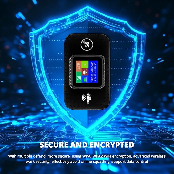 4G LTE Mobile Hotspot, 150Mbps Wi-Fi Hotspot Device with SIM Card Slot, Portable Wi-Fi Router Connects Up to 10 Devices, Support B1/3/7/8/20/38/40/41, Secure Network Anywhere