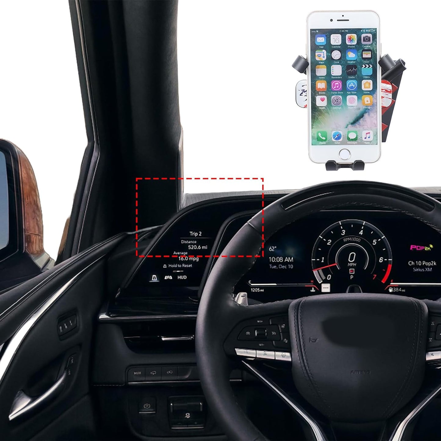 Car Phone Holder Compatible with Cadillac Escalade 2021 2022 2023 2024,Center Console Navigation Screen Dashboard Clip Cell Phone Cradles Car Phone Mount Accessories (C Style)