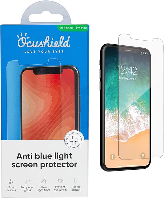 Ocushield Anti Blue Light Tempered Glass Screen Protector for iPhone SE - Protect Your Eyes Reduce Migraines & Improve Sleep