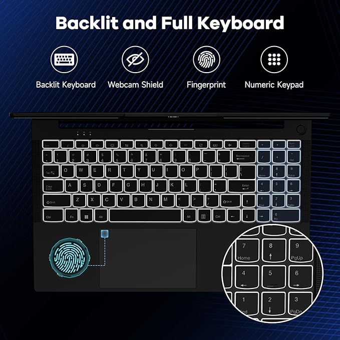 NIMO 15.6" IPS FHD-Gaming-Laptop, AMD Ryzen 5 6600H 6 Cores 64GB DDR5 RAM 1TB SSD (Beat i7-1165G7, Up to 4.5GHz) Radeon 660M GPU-Computer with 100W Type-C Backlit Keyboard Fingerprint Win 11