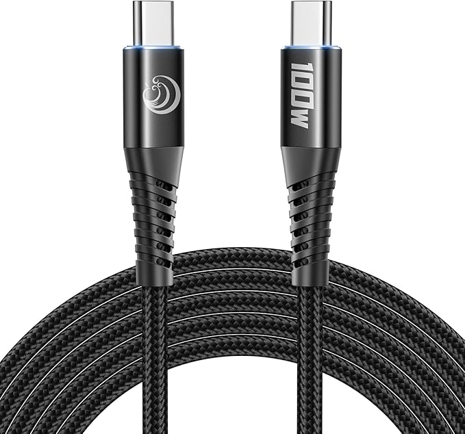 Aioneus USB C to USB C Cable, 10ft 100W Type C to Type C Charger Cord Fast Charging Nylon Braided Long USBC Cable for Samsung S24 Ultra/S23/S22, iPhone 16/15 Pro Max, for MacBook/iPad Pixel PS5 Switch