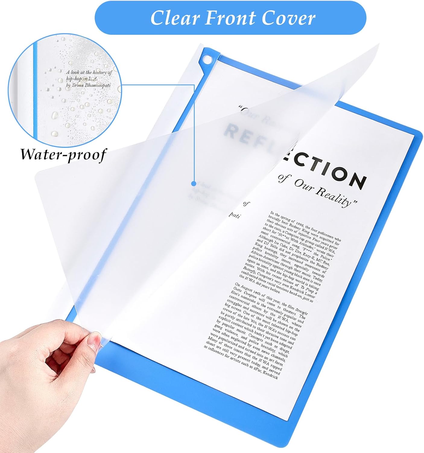 10PCS Clear Report Covers with Swing Clip, Professional Clear Front Presentation Folders Resume Folder, 30 Sheets Capacity A4 Size File Document Organizer, No Punch Needed