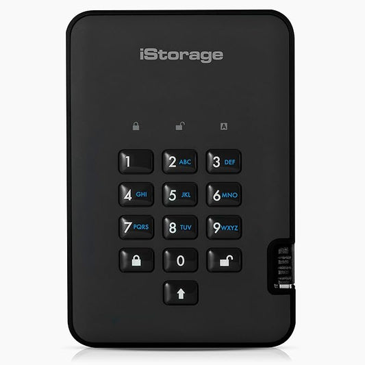 iStorage diskAshur2 HDD 500 GB | Secure Portable Hard Drive | Password Protected | Dust/Water-Resistant | Hardware Encryption