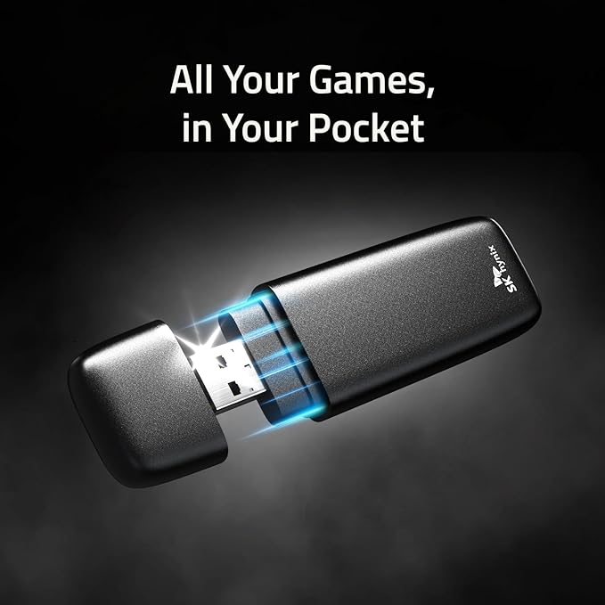 SK hynix Tube T31 512GB Stick Type SSD with DRAM | up to 1000MB/s | 10 Gbps | USB-A 3.2 Gen2 | External Solid State Flash Drive Compatible with Mac, Window PC, PS4, PS5 & Xbox