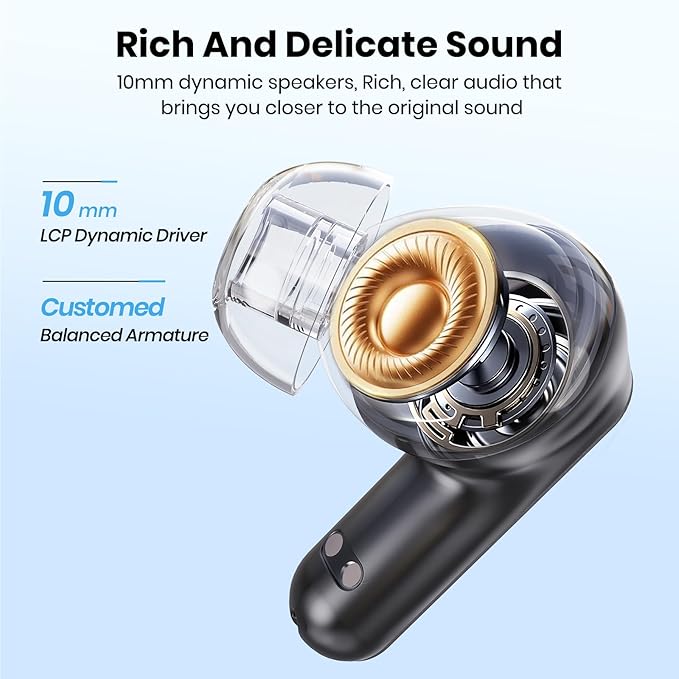 Bluetooth Headphones 5.3 Wireless Earbuds 2-in-1 Case and Phone Stand Noise Cancelling Earbuds Powerful Bass in-Ear Bluetooth 70H Playtime 35dB Hybrid ANC Waterproof for Sports/Workout Gray