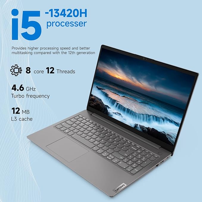 Lenovo V15 Gen 4 Laptop, 15.6” FHD, Octa-Core Intel Core i5-13420H (Beat i5-1235U), 40GB RAM, 1TB SSD, Win11H – Slim, Fast, and Ready for Work or Study, School and Office, PCO Foldable Laptop Cooler