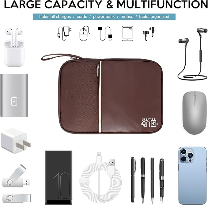 SELLYFELLY Electronics Organizer Travel Cord Organizer Case Compact Electronics Accessories Bag for Cable, Cord, Charger, Phone, Hard Drive
