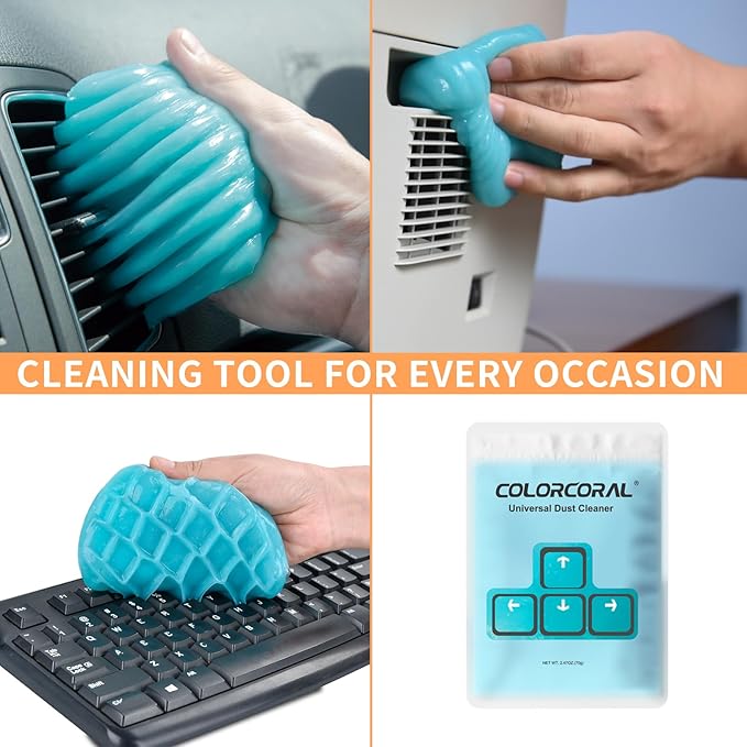 COLORCORAL Handheld Vacuum Cordless Rechargeable 16000Pa High Power Car Vacuum Portable with Brushless Motor, 4 in 1 Portable Vacuum Cleaner with Cleaning Gel for Home, Car and Office