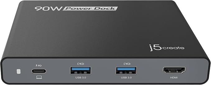 j5create USB-C Travel Hub with PD 65W Power Supply - for Travel or Business Trip - Charging Adapter Hub with 4K HDMI, USB-A x 2 - for MacBook Air/Pro 13, Surface Pro, and USB-C Laptop (JCDP392)