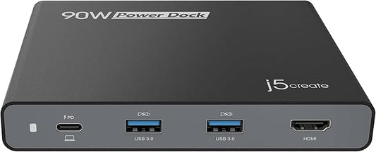 j5create USB-C Travel Hub with PD 65W Power Supply - for Travel or Business Trip - Charging Adapter Hub with 4K HDMI, USB-A x 2 - for MacBook Air/Pro 13, Surface Pro, and USB-C Laptop (JCDP392)