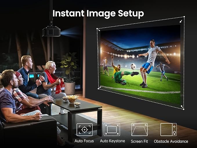 K3 Smart Projector with GTV, 30W Speaker Sound by JBL, Dolby Audio, Home/Outdoor Movie Projector with WiFi6 and Bluetooth, Auto Screen Adaptation,Netflix 7000+app