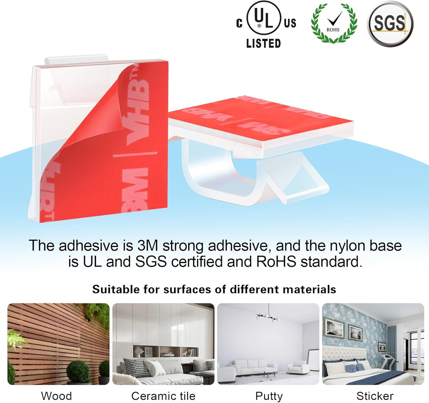 XHF 3/4” Adhesive Cable Wire Clips Clear 120pcs, Cable Staples Outdoor Cable Management Wire Organizer Cord Holder for Under Desk, Car, Wall, TV PC Ethernet Cable WCL7-clear-120p