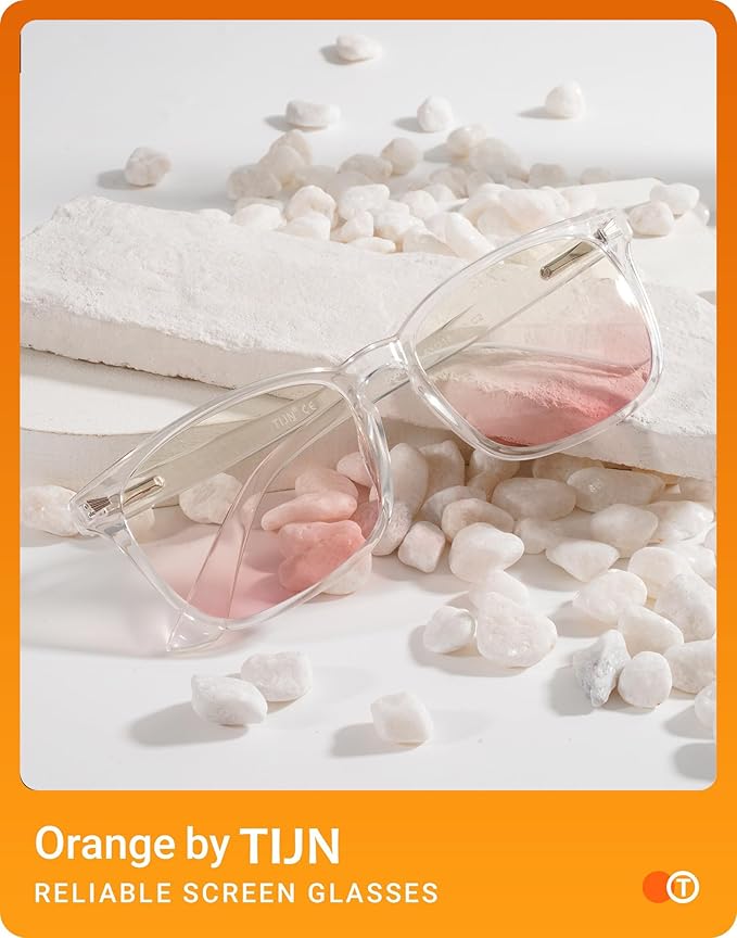 TIJN Blue Light Blocking Glasses for Women Men Clear Frame Square Nerd Eyeglasses Anti Blue Ray Computer Screen Glasses