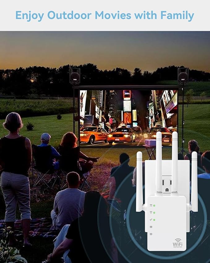 WiFi Extender Signal Booster with 1200Mbps Dual Band (Covers Up to 12880 Sq.ft for 105+ Devices), WiFi Booster with 4 Antennas 360° Coverage, WiFi Repeater with 1 - Tap Setup & Ethernet Port