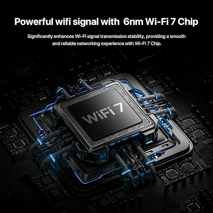 Tenda BE5100 Dual Band WiFi 7 Router (RE6L Pro) – 1x2.5G + 3x1G Ports, Easy Setup, Security Protect, Parental Control, Access Point Mode, Vertical Design, MLO, VPN, NFC