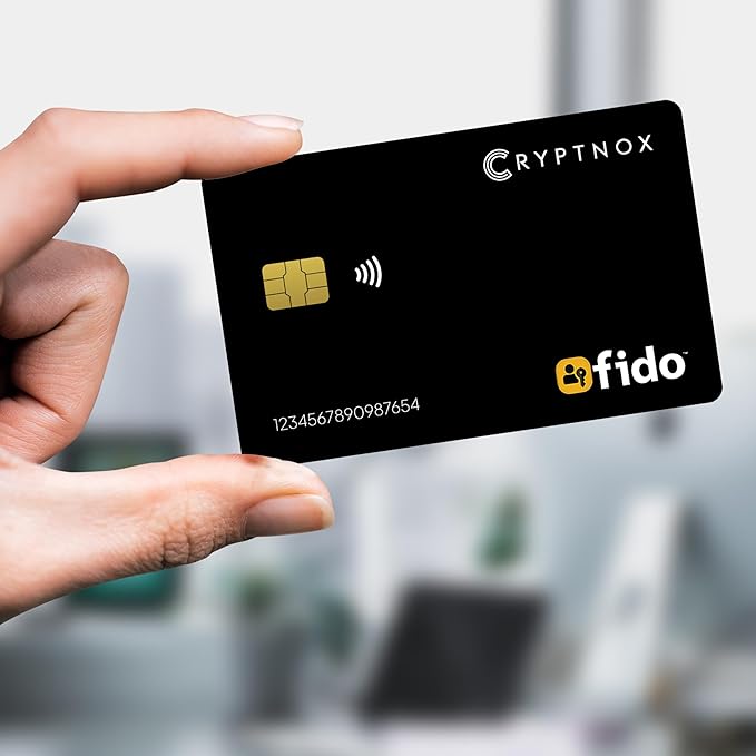 FIDO2 NFC Security Key Card – FIDO2 Level 1 Certified – Passwordless Login & 2FA via NFC or Contact – Works with Windows, Mac, iOS, Android – Ultra-Slim Tap-to-Login Card