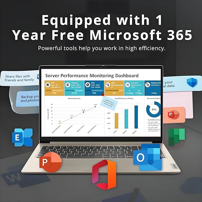 Lenovo New Ideapad Laptop with Microsoft Office 365, AMD Ryzen 5 5625U (Outperforms i7-1260U), 15.6" FHD TN Anti-Glare Display, 16GB RAM, 1TB SSD, WiFi 6, Backlit Keyboard, Windows 11 Pro, WOWPC USB