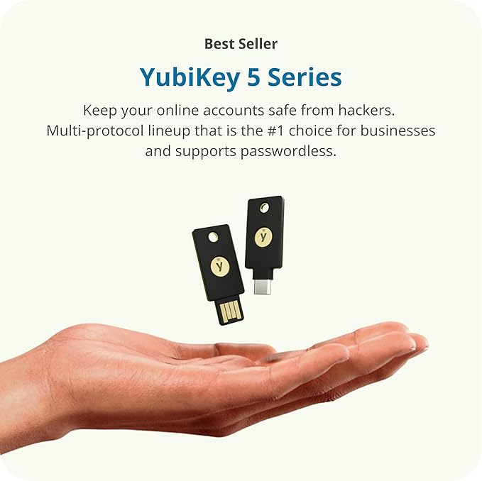 Yubico - YubiKey 5C Nano - Multi-Factor authentication (MFA) Security Key and passkey, Connect via USB-C, Compact Size, FIDO Certified - Protect Online Accounts