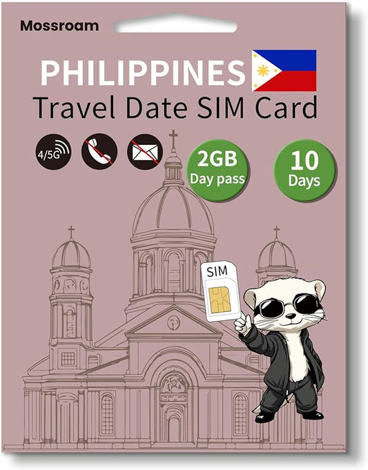 3-in-1 SIM Card for The Philippines– Prepaid Data Plans | 2GB Daily Data,10 Days | Unlimited 4/5G Speed Internet