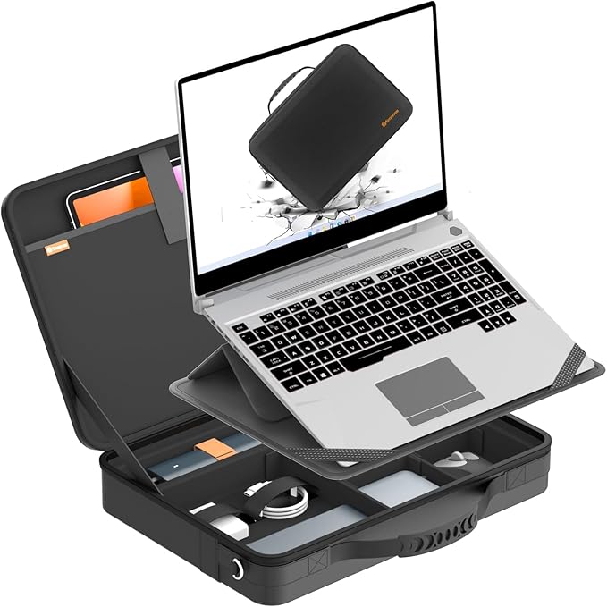 Smatree MobileBase Laptop Shoulder Case with Stand for 15-16 inch Lenovo Yoga Slim 7 Pro Gen 6/7i Aura Edition, for ThinkBook 15 Gen 4, for Lenovo V15/3i Chromebook/LOQ Essential Gen9 (A485S)