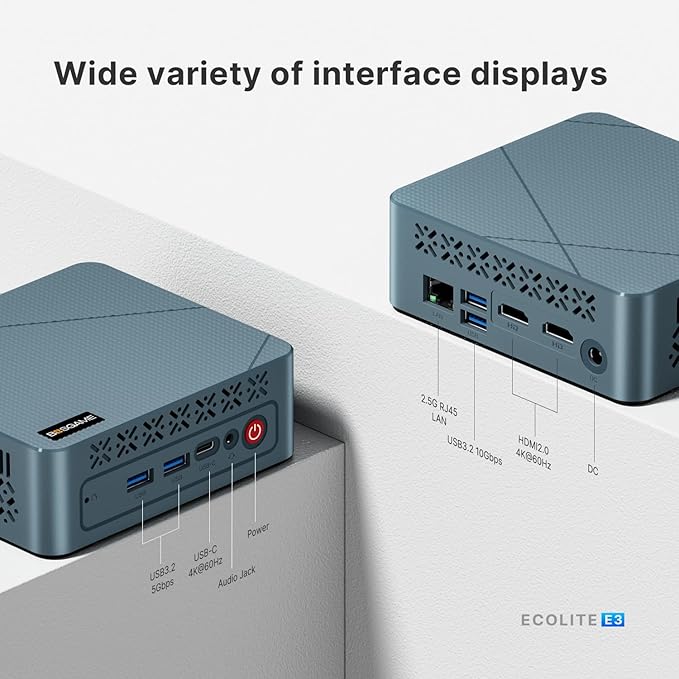 BOSGAME N150 Mini PC E3, Twin Lake N150(Beat N100/N95, up to 3.6GHz), 16GB DDR4 RAM 512 SSD Mini Computers,11 Pro Desktop 4K Dual Display/HDMI/WiFi/BT/LAN for Home/Office