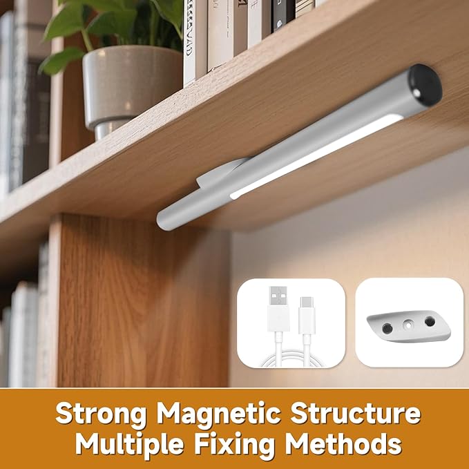 Magnetic Led Desk Lamp: 2 in 1 Reading Lamp with Phone Holder & USB Charging Port for Home Bedroom Office Study | Dorm Desk Lamp with 3500-6500k Touch Control Dimming | 5 Brightness Levels | White