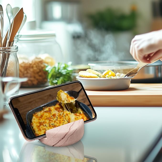 Marble Phone Stand for Desk - Cell Phone Holder for Nightstand Office Decor Telephone Boho Pink Marble Kitchen Accessories