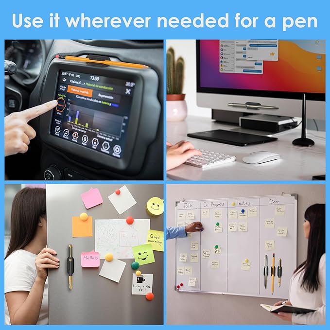 20 PCS Adhesive Pencil Holders for Desk, Silicone Pencil Holder for Desk and Notebook, Marker Holder for Clipboard and Wall, Classroom School Office Desk Accessories, Teacher Supplies