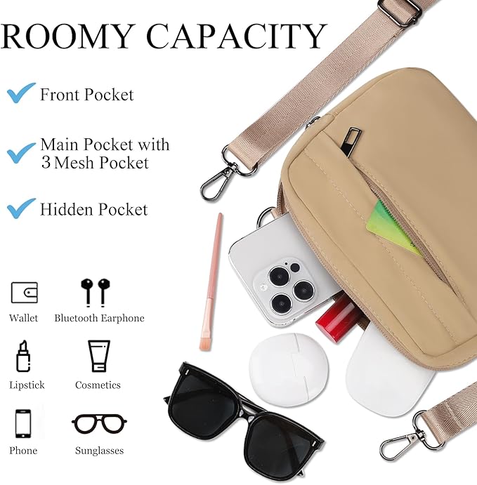 MAXTOP Small Crossbody Bags for Women Belt Bag Fanny Pack with Adjustable Strap