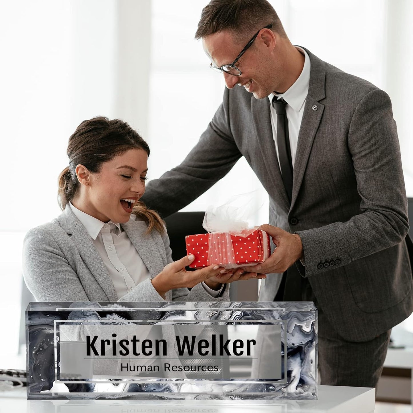 Gowelly Office Desk Name Plate Personalized |Custom Name Plates for Desk| Custom Employee Appreciation Gifts | Office Gifts for Women, Boss, Employee, Teacher, Social Worker-6