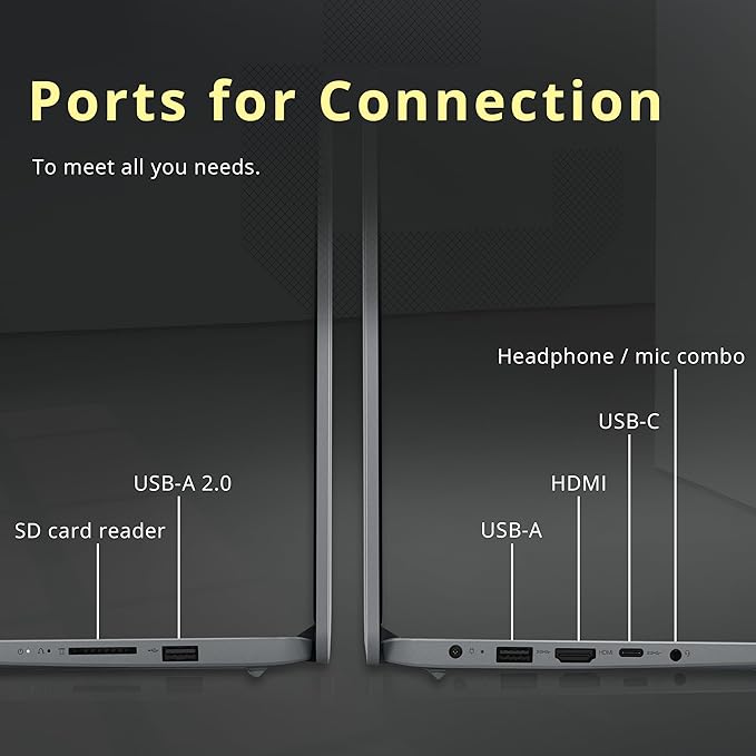 Lenovo IdeaPad 1 15.6" HD Laptop, Intel Pentium Silver N6000, 8GB RAM, 416GB Storage (256GB SSD+160GB Docking Station Set), Intel UHD Graphics, Num Pad, Webcam, 1 Year Office 365, Win 11 S, Gray