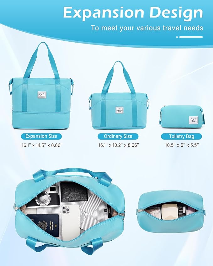 LONG VACATION Carry On Luggage Sets 3 Piece 20 Inch Suitcase Set, ABS+PC Hardshell Lightweight Travel Luggage with Spinner Wheels & YKK Zipper TSA Lock (Blue and Pink, 20 INCH)