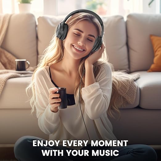 USB C Headphones Wired, Over Ear USB C Wired Headphones with Microphone, Volume Control, HD Stereo Sound, Foldable USB Type C Headphones for Adult/Teens/Chromebook/Laptop/Computer/iPhone,Black